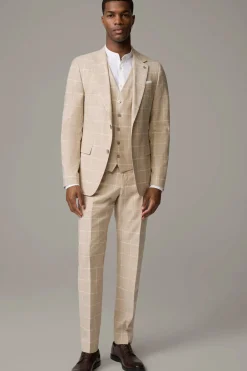 Strellson Hosen-Baukasten-Bügelfaltenhose Max, beige kariert