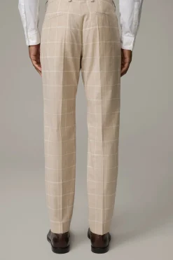 Strellson Hosen-Baukasten-Bügelfaltenhose Max, beige kariert