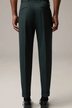 Strellson Hosen-Baukasten-Bundfaltenhose Luis, dunkelgrün meliert