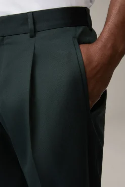 Strellson Hosen-Baukasten-Bundfaltenhose Luis, dunkelgrün meliert