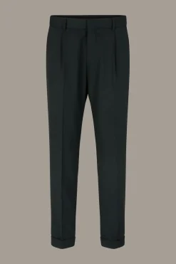 Strellson Hosen-Baukasten-Bundfaltenhose Luis, dunkelgrün meliert