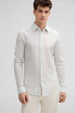 Strellson Hemden-Baumwoll-Hemd Stan, hellgr&uuml;n gestreift