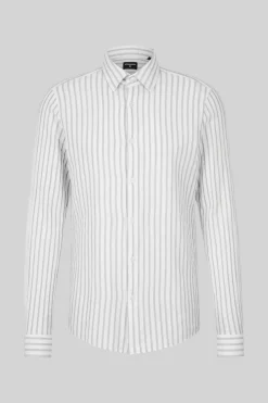 Strellson Hemden-Baumwoll-Hemd Stan, hellgr&uuml;n gestreift