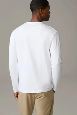 Strellson Tshirts & Sweats-Baumwoll-Longsleeve Tyler, wei&szlig;
