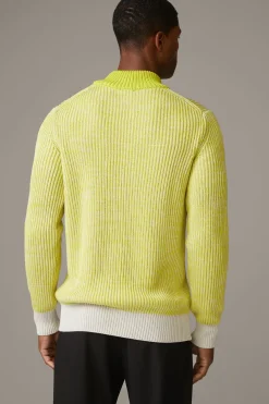 Strellson Strick-Baumwoll-Pullover Adrian, hellgelb meliert