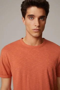 Strellson Tshirts & Sweats-Baumwoll-T-Shirt Colin, orange strukturiert