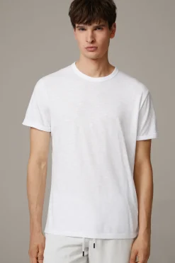 Strellson Tshirts & Sweats-Baumwoll-T-Shirt Colin, weiß strukturiert