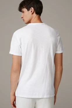 Strellson Tshirts & Sweats-Baumwoll-T-Shirt Colin, weiß strukturiert