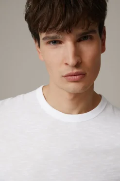 Strellson Tshirts & Sweats-Baumwoll-T-Shirt Colin, weiß strukturiert