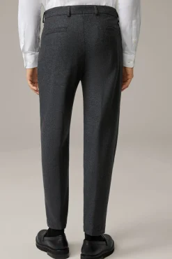 Strellson Hosen-Bundfaltenhose Lois, anthrazit meliert