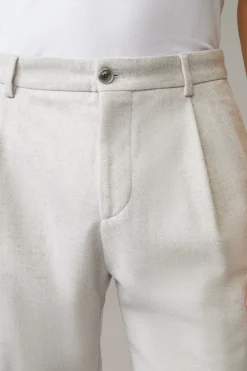 Strellson Hosen-Bundfaltenhose Lois, offwhite meliert