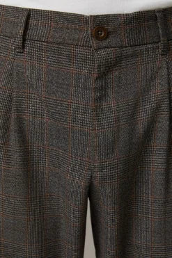 Strellson Hosen-Bundfaltenhose Lou, braun kariert