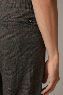 Strellson Hosen-Bundfaltenhose Lou, braun kariert