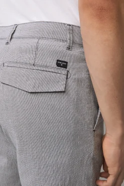 Strellson Hosen-Chino Luc, navy/weiß strukturiert