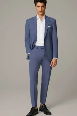 Strellson Hosen-Flex Cross Baukasten-Anzughose Max, blau meliert