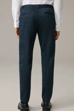 Strellson Hosen-Flex Cross Baumwoll-Mix-Chino Saturn, dunkelblau kariert