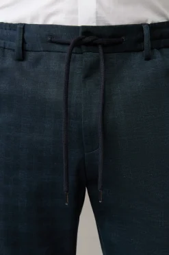 Strellson Hosen-Flex Cross Baumwoll-Mix-Chino Saturn, dunkelblau kariert