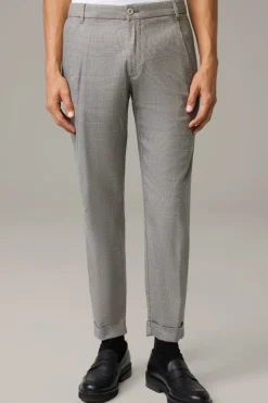 Strellson Hosen-Flex Cross Bundfaltenhose Louis, beige kariert