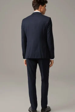 Strellson Anzüge-Flex Cross Schurwoll-Mix-Anzug Caleb-Madden, navy strukturiert