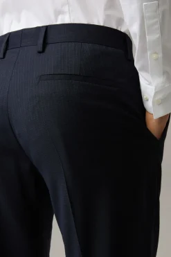 Strellson Anzüge-Flex Cross Schurwoll-Mix-Anzug Caleb-Madden, navy strukturiert