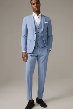 Strellson Westen|Sakkos-Flex Cross Weste Ves, hellblau meliert