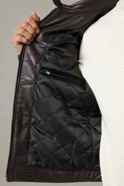 Strellson Jacken|Lederjacken-Gefütterte Biker-Lederjacke Wells,