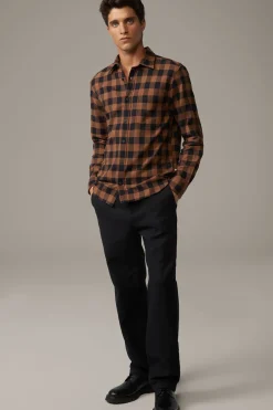 Strellson Hemden-Hemd Cartoon, braun/navy kariert