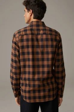 Strellson Hemden-Hemd Cartoon, braun/navy kariert