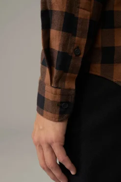 Strellson Hemden-Hemd Cartoon, braun/navy kariert