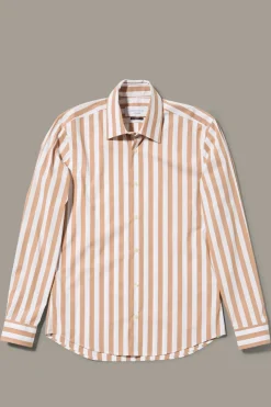 Strellson Hemden-Hemd Sancho x Moritz Taylor, hellbraun/weiß gestreift