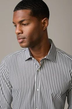 Strellson Hemden-Hemd Stan, anthrazit gestreift