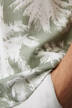 Strellson Hemden-Kurzarm-Hemd Cliro, grün/weiß gemustert