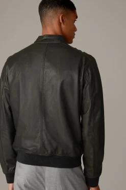 Strellson Lederjacken-Lederjacke Bornie, dark oliv