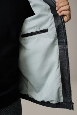 Strellson Jacken|Lederjacken-Lederjacke Jim, dark navy