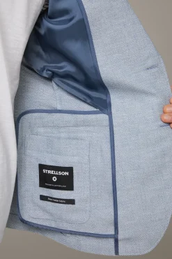 Strellson Sakkos-Leine-Mix Sakko Acon, hellblau strukturiert