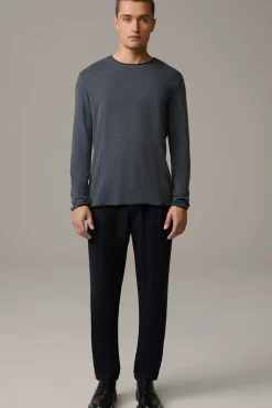 Strellson Tshirts & Sweats-Longsleeve Prospect, dunkelgrau meliert