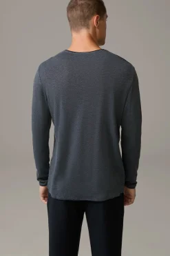 Strellson Tshirts & Sweats-Longsleeve Prospect, dunkelgrau meliert