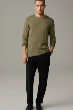 Strellson Tshirts & Sweats-Longsleeve Prospect, khaki meliert