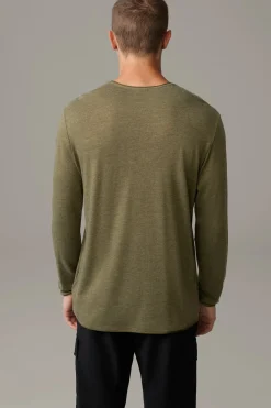 Strellson Tshirts & Sweats-Longsleeve Prospect, khaki meliert