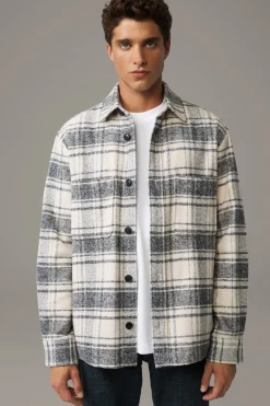 Strellson Hemden-Overshirt Nalon, offwhite/grau kariert