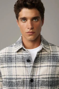 Strellson Hemden-Overshirt Nalon, offwhite/grau kariert