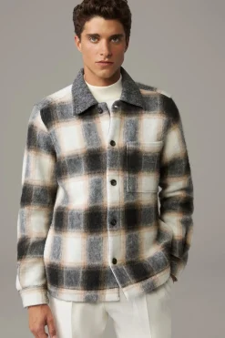 Strellson Hemden-Overshirt Noel, beige/grau kariert