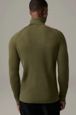 Strellson Strick-Rollkragenpullover Hamilton, oliv