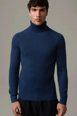 Strellson Strick-Rollkragenpullover Hamilton, blau