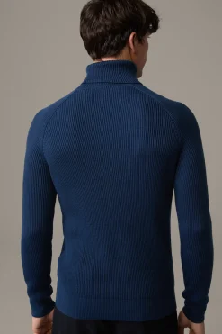 Strellson Strick-Rollkragenpullover Hamilton, blau
