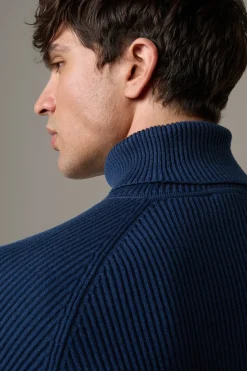 Strellson Strick-Rollkragenpullover Hamilton, blau