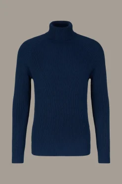 Strellson Strick-Rollkragenpullover Hamilton, blau