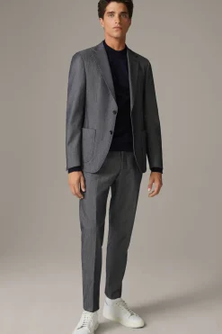 Strellson Hosen-Schurwoll-Mix Anzughose Kynd, blau strukturiert