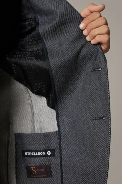 Strellson Sakkos-Schurwoll-Mix Baukasten-Sakko Acon, blau meliert