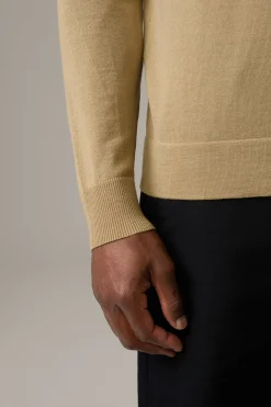 Strellson Strick-Schurwoll-Pullover Marek, hellbraun